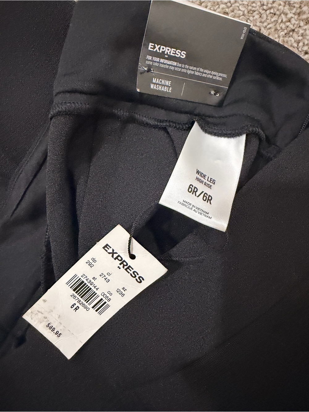 NWT Express Black Dress Trousers - Wide Leg - Picture 4 of 4